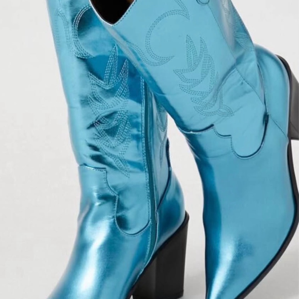 Forever 21 Blue Heeled Boots